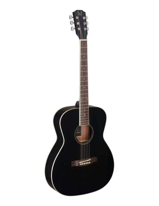  J.N GUITARS BES-A BK Schwarze akustische Auditorium-Gitarre mit massiver Fichtendecke Bessie Serie|MusicGoodDeal 