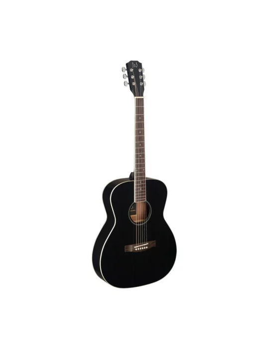  J.N GUITARS BES-A BK Schwarze akustische Auditorium-Gitarre mit massiver Fichtendecke Bessie Serie|MusicGoodDeal 