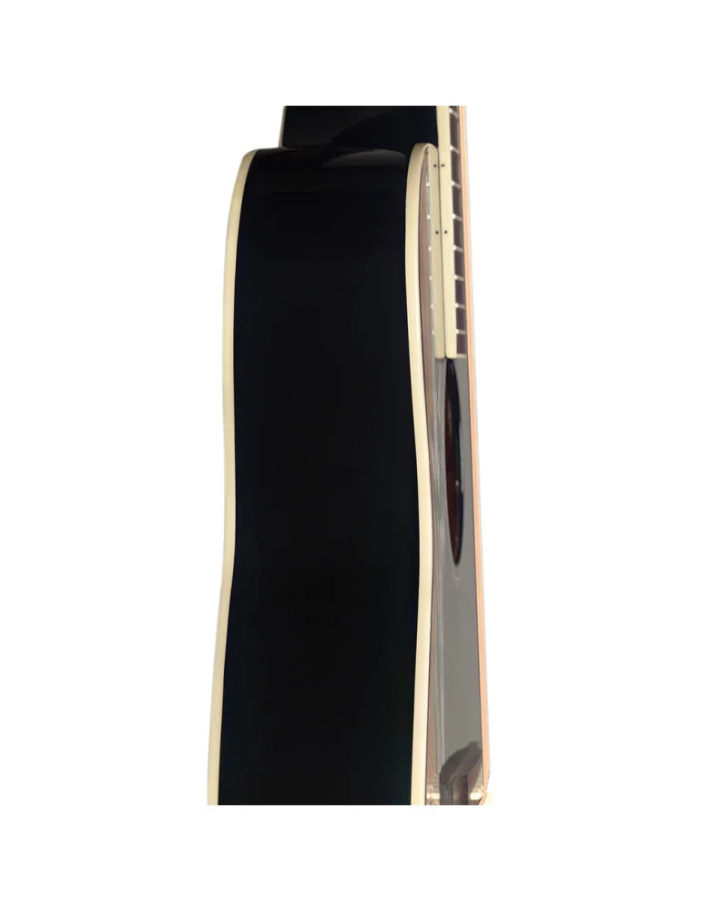  J.N GUITARS BES-A BK Schwarze akustische Auditorium-Gitarre mit massiver Fichtendecke Bessie Serie|MusicGoodDeal 