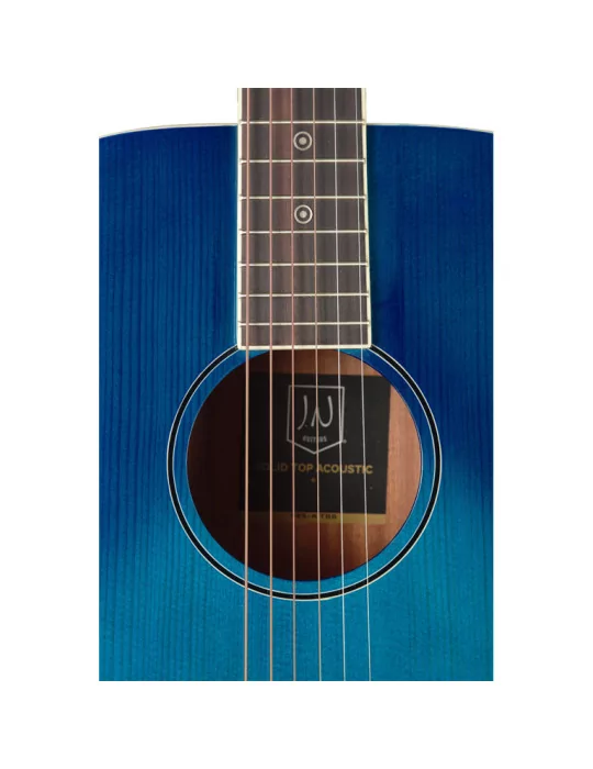  J.N GUITARS BES-A TBB Guitarra acústica de auditorio blueburst transparente con tapa de epica maciza, serie Bessie|MusicGoodDea