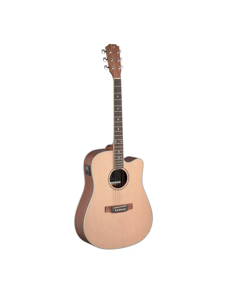  J.N GUITARS ASY-DCE Guitarra electroacústica dreadnought de 4/4 cutaway con tapa de abeto macizo, serie Asyla|MusicGoodDeal 
