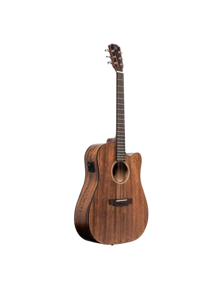  J.N GUITARS DOV-DCFI Guitarra electroacústica cutaway dreadnought con tapa de caoba maciza, serie Dovern|MusicGoodDeal 