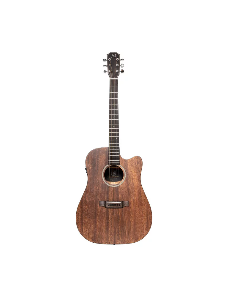  J.N GUITARS DOV-DCFI Guitarra electroacústica cutaway dreadnought con tapa de caoba maciza, serie Dovern|MusicGoodDeal 
