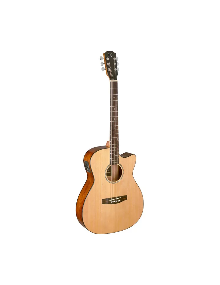  J.N GUITARS BES-ACE N Guitarra de auditorio electroacústica en color natural con tapa maciza de épica, serie Bessie|MusicGoodDe