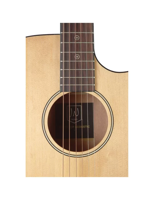  J.N GUITARS BES-ACE N Guitarra de auditorio electroacústica en color natural con tapa maciza de épica, serie Bessie|MusicGoodDe