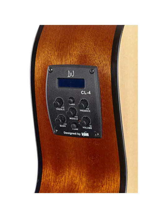  J.N GUITARS BES-ACE N Guitarra de auditorio electroacústica en color natural con tapa maciza de épica, serie Bessie|MusicGoodDe