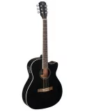  J.N GUITARS BES-ACE BK Guitarra de auditorio electroacústica negra con tapa de epica maciza, serie Bessie|MusicGoodDeal 
