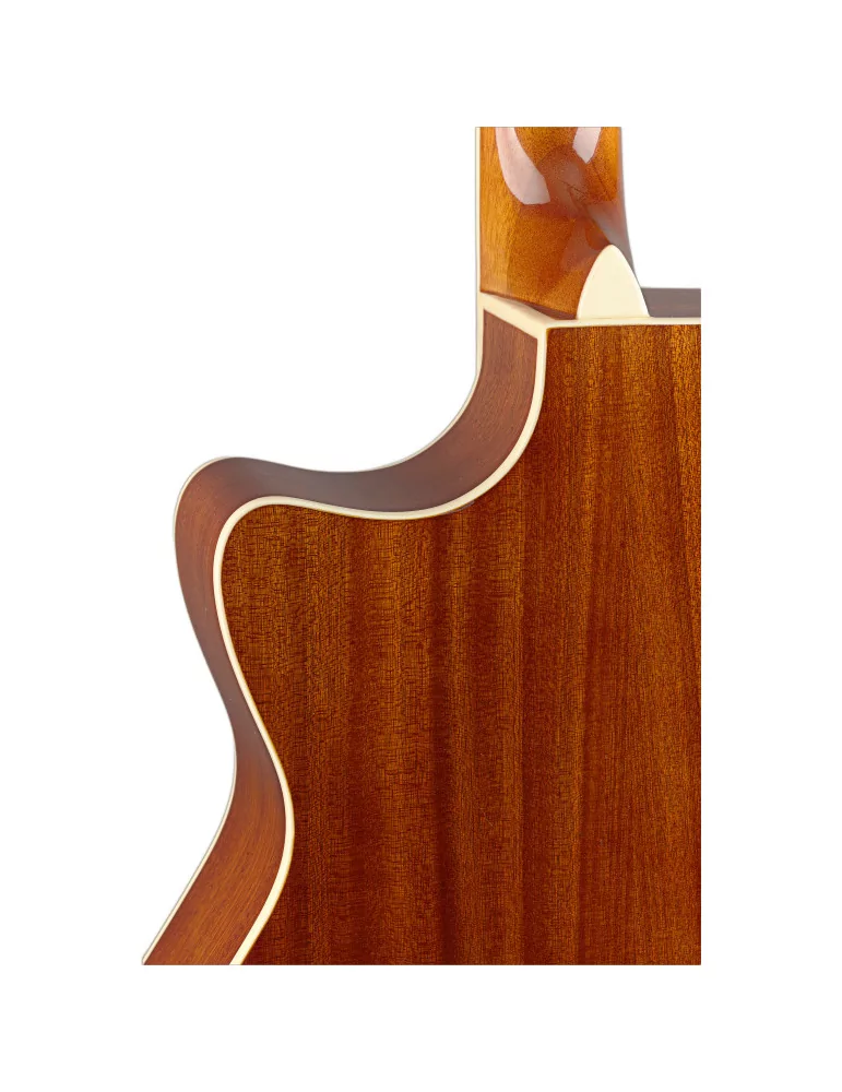  J.N GUITARS BES-ACE DCB Guitarra electroacústica de auditorio dark cherryburst con tapa maciza de epica, serie Bessie|MusicGood