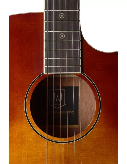  J.N GUITARS BES-ACE DCB Guitarra electroacústica de auditorio dark cherryburst con tapa maciza de epica, serie Bessie|MusicGood