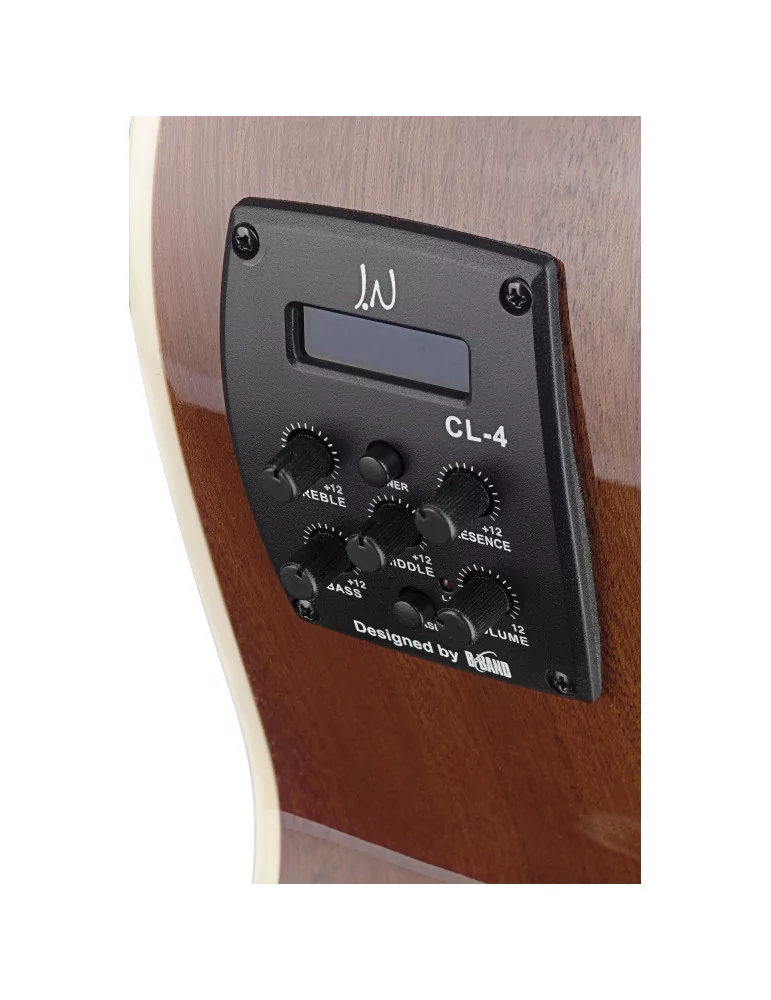  J.N GUITARS BES-ACE DCB Guitarra electroacústica de auditorio dark cherryburst con tapa maciza de epica, serie Bessie|MusicGood