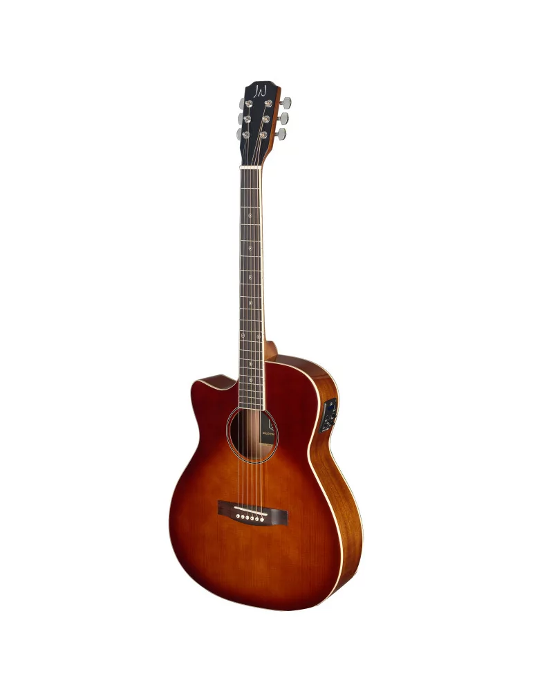 J.N GUITARS BES-ACE DCB LH Guitarra electroacústica de auditorio dark cherryburst con tapa de epica maciza, zurdos, Bessie|Musi