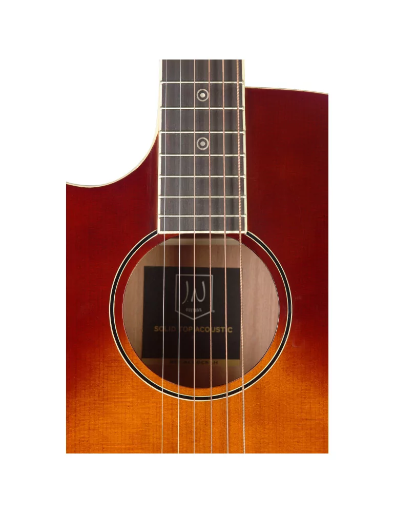  J.N GUITARS BES-ACE DCB LH Guitarra electroacústica de auditorio dark cherryburst con tapa de epica maciza, zurdos, Bessie|Musi
