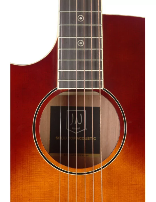 J.N GUITARS BES-ACE DCB LH Guitarra electroacústica de auditorio dark cherryburst con tapa de epica maciza, zurdos, Bessie|Musi