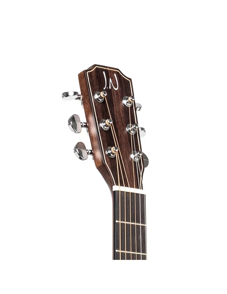  J.N GUITARS DOV-PFI Guitarra electroacústica de salón con tapa de caoba maciza, serie Dovern|MusicGoodDeal 