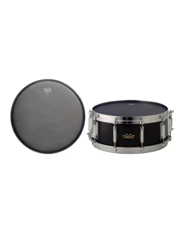  REMO ES-0814-10 14" Ebony Suede Ambassador Matt snare head with reinforced black dot|MusicGoodDeal 