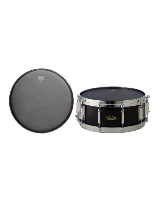  REMO ES-0814-10 14" Ebony Suede Ambassador Matt snare head with reinforced black dot|MusicGoodDeal 