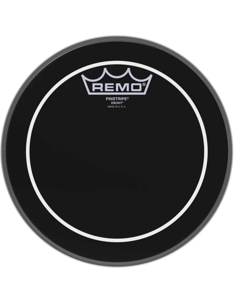  REMO ES-0608-PS 8" Ebony Pinstripe Tom Head|MusicGoodDeal 