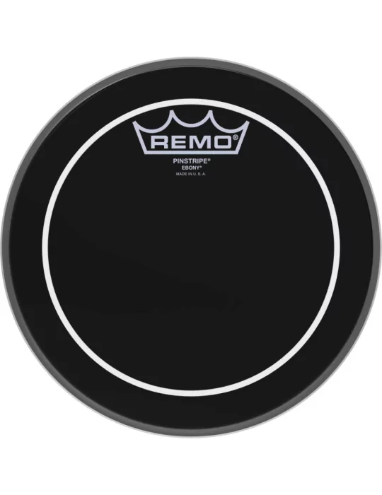  REMO ES-0608-PS 8" Ebony Pinstripe Tom Head|MusicGoodDeal 