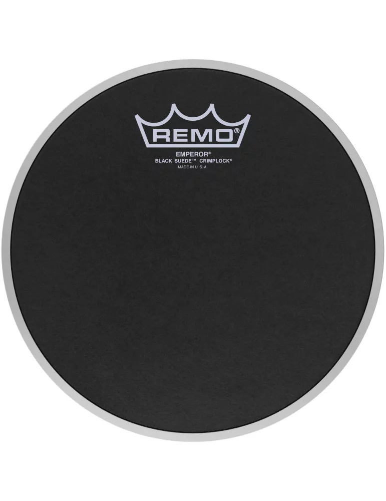  REMO ES-0808-MP 8" Emperor Ebony Suede Crimplock Marching tom head|MusicGoodDeal 