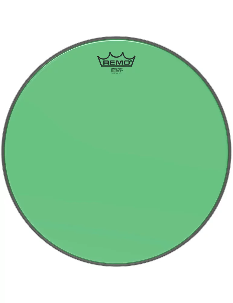 REMO BE-0315-CT-GN Emperor Colortone batter drumhead, green, 15"|MusicGoodDeal 