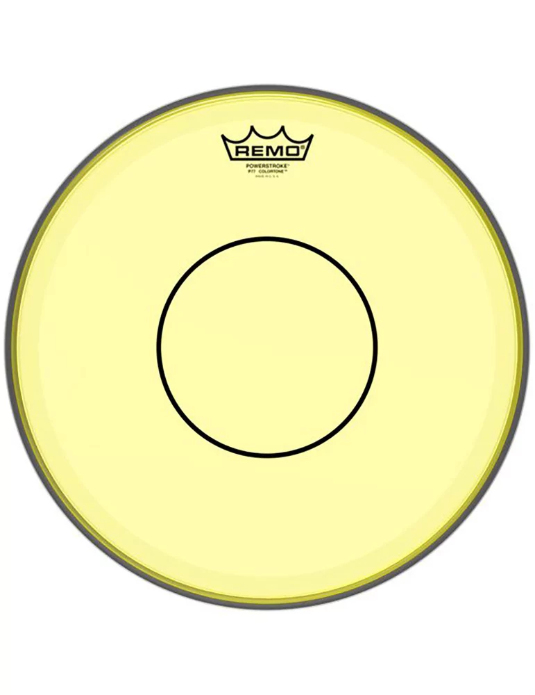  REMO P7-0313-CT-YE Powerstroke 77 Colortone batter drumhead, yellow, 13"|MusicGoodDeal 