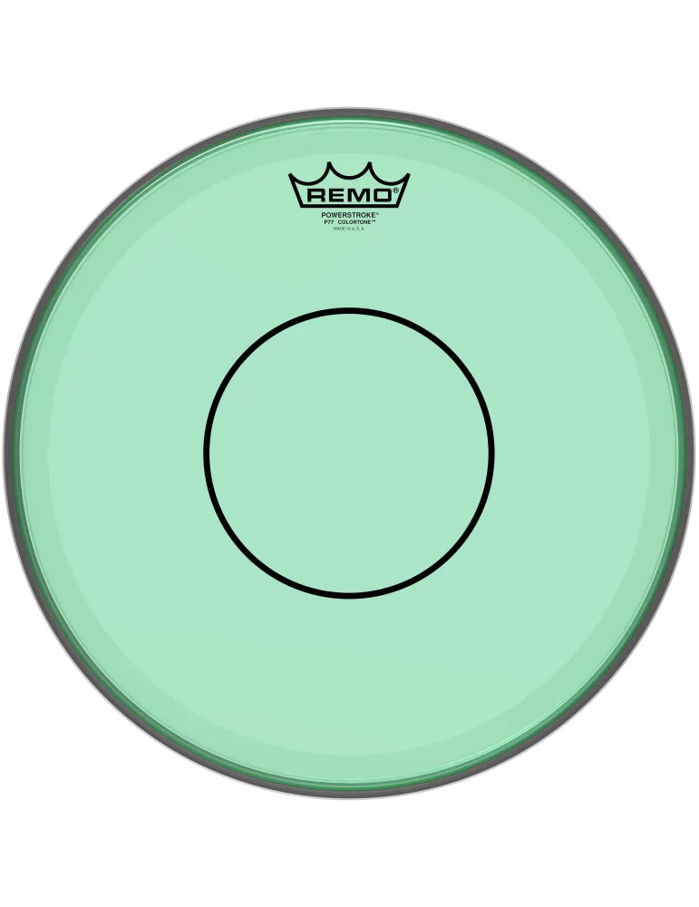  REMO P7-0314-CT-GN Powerstroke 77 Colortone batter drumhead, green, 14"|MusicGoodDeal 