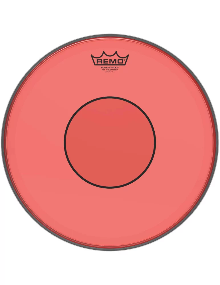  REMO P7-0314-CT-RD Powerstroke 77 Colortone batter drumhead, red, 14"|MusicGoodDeal 