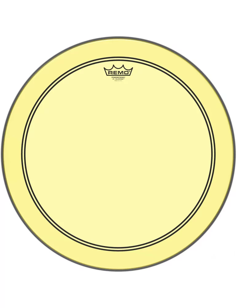  REMO P3-1318-CT-YE Parche Powerstroke 3 Colortone para bombo, amarillo, 18 "|MusicGoodDeal 