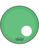  REMO P3-1318-CT-GNOH Parche Powerstroke 3 Colortone para bombo, verde, 18 ", con orificio descentrado de 5"|MusicGoodDeal 