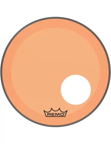  REMO P3-1318-CT-OGOH Parche Powerstroke 3 Colortone para bombo, naranja, 18 ", con orificio descentrado de 5"|MusicGoodDeal 
