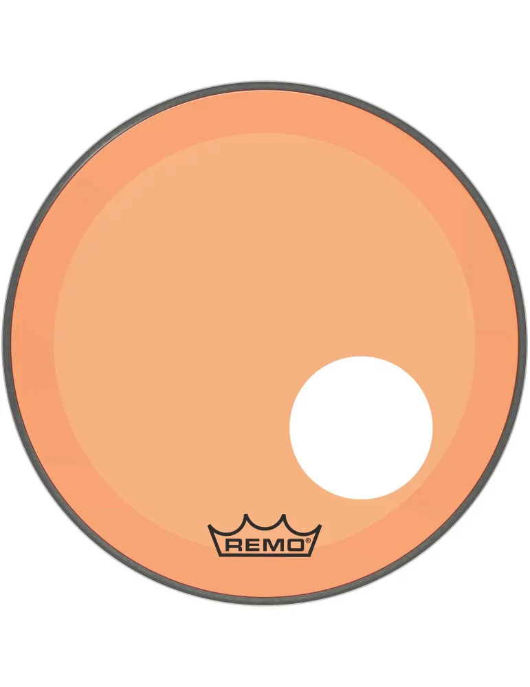  REMO P3-1318-CT-OGOH Parche Powerstroke 3 Colortone para bombo, naranja, 18 ", con orificio descentrado de 5"|MusicGoodDeal 