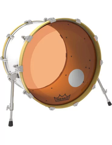  REMO P3-1318-CT-OGOH Parche Powerstroke 3 Colortone para bombo, naranja, 18 ", con orificio descentrado de 5"|MusicGoodDeal  2