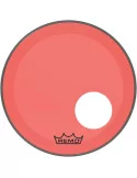  REMO P3-1318-CT-RDOH Parche Powerstroke 3 Colortone para bombo, rojo, 18 ", con orificio descentrado de 5"|MusicGoodDeal 