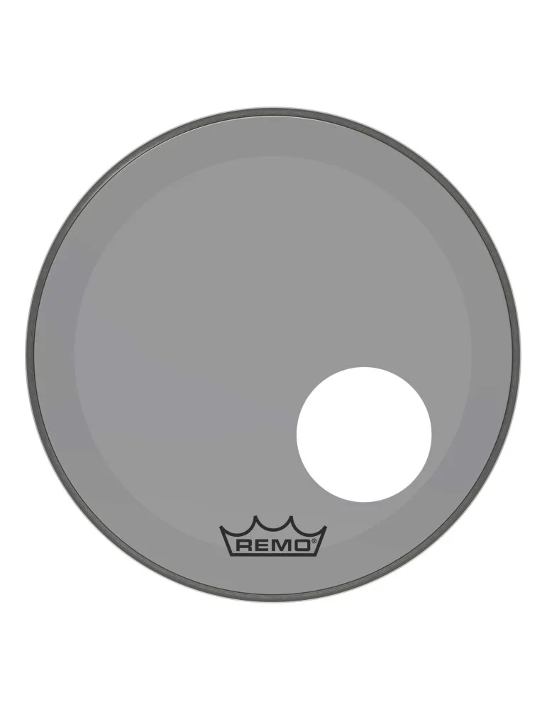  REMO P3-1318-CT-SMOH Parche Powerstroke 3 Colortone para bombo, ahumado, 18 ", con orificio descentrado de 5"|MusicGoodDeal 