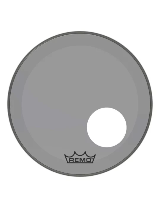  REMO P3-1318-CT-SMOH Parche Powerstroke 3 Colortone para bombo, ahumado, 18 ", con orificio descentrado de 5"|MusicGoodDeal 
