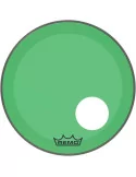  REMO P3-1320-CT-GNOH Parche Powerstroke 3 Colortone para bombo, verde, 20 ", con orificio descentrado de 5"|MusicGoodDeal 