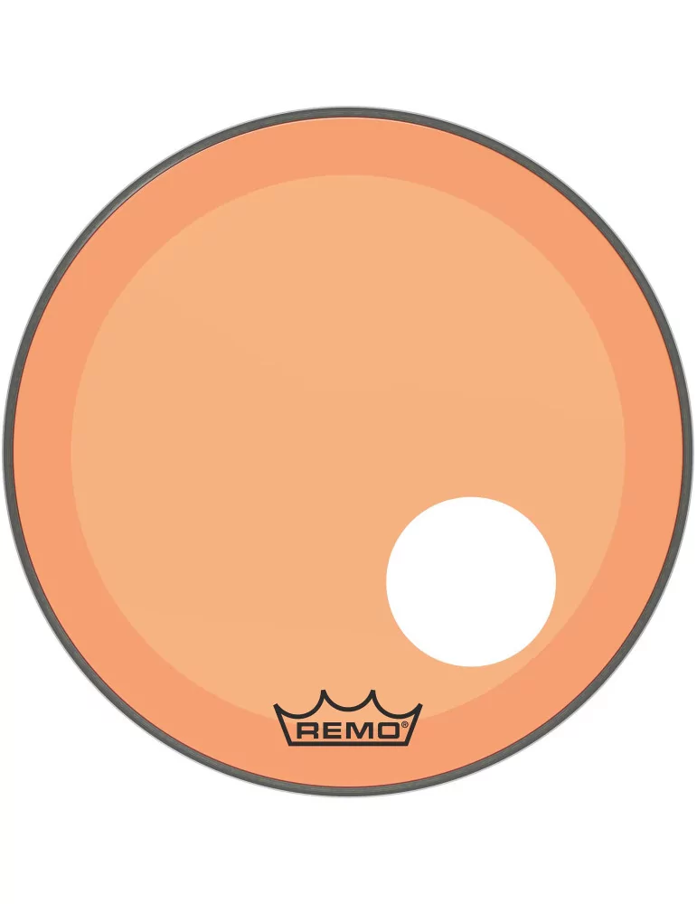  REMO P3-1320-CT-OGOH Parche Powerstroke 3 Colortone para bombo, naranja, 20 ", con orificio descentrado de 5"|MusicGoodDeal 