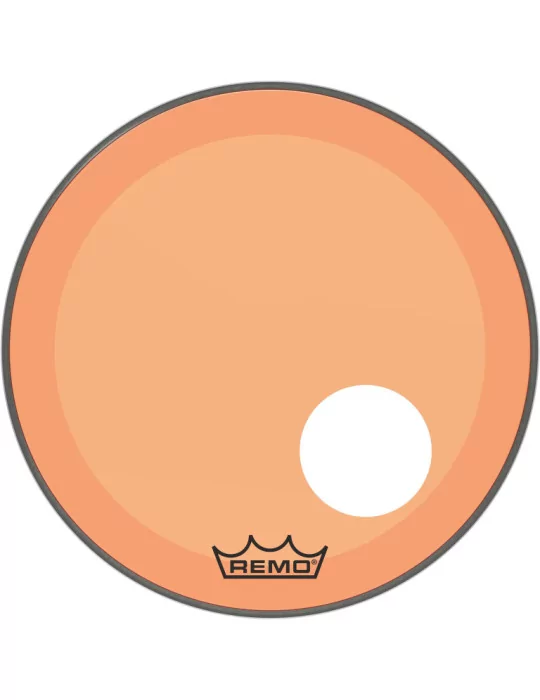 REMO P3-1320-CT-OGOH Parche Powerstroke 3 Colortone para bombo, naranja, 20 ", con orificio descentrado de 5"|MusicGoodDeal 