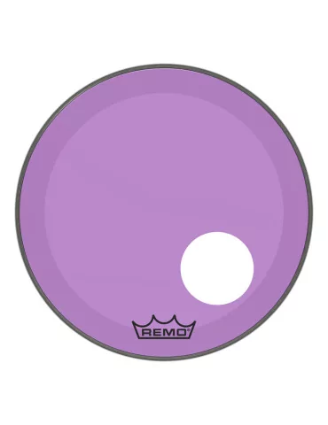  REMO P3-1320-CT-PUOH Parche Powerstroke 3 Colortone para bombo, violeta, 20 ", con orificio descentrado de 5"|MusicGoodDeal  2