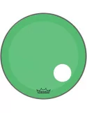  REMO P3-1322-CT-GNOH Parche Powerstroke 3 Colortone para bombo, verde, 22 ", con orificio descentrado de 5"|MusicGoodDeal 