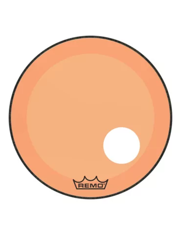  REMO P3-1322-CT-OGOH Parche Powerstroke 3 Colortone para bombo, naranja, 22 ", con orificio descentrado de 5"|MusicGoodDeal 