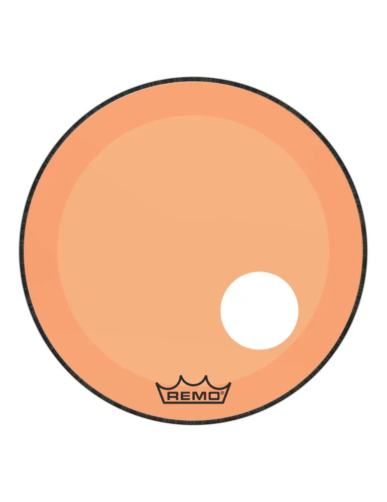  REMO P3-1322-CT-OGOH Parche Powerstroke 3 Colortone para bombo, naranja, 22 ", con orificio descentrado de 5"|MusicGoodDeal 