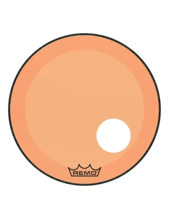  REMO P3-1322-CT-OGOH Parche Powerstroke 3 Colortone para bombo, naranja, 22 ", con orificio descentrado de 5"|MusicGoodDeal 