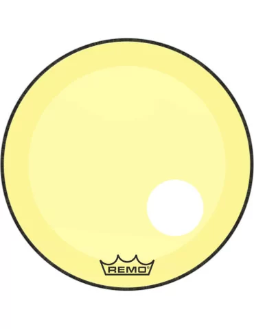 REMO P3-1322-CT-YEOH Parche Powerstroke 3 Colortone para bombo, amarillo, 22 ", con orificio descentrado de 5"