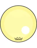  REMO P3-1322-CT-YEOH Parche Powerstroke 3 Colortone para bombo, amarillo, 22 ", con orificio descentrado de 5"|MusicGoodDeal 
