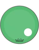  REMO P3-1324-CT-GNOH Parche Powerstroke 3 Colortone para bombo, verde, 24 ", con orificio descentrado de 5"|MusicGoodDeal 