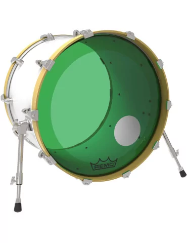  REMO P3-1324-CT-GNOH Parche Powerstroke 3 Colortone para bombo, verde, 24 ", con orificio descentrado de 5"|MusicGoodDeal  2