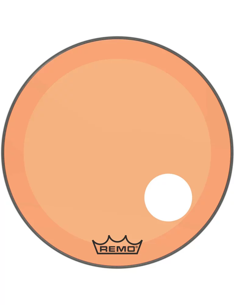 REMO P3-1324-CT-OGOH Parche Powerstroke 3 Colortone para bombo, naranja, 24 ", con orificio descentrado de 5"|MusicGoodDeal 