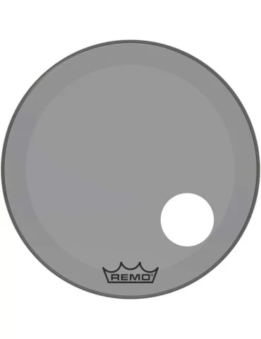 REMO P3-1324-CT-SMOH Parche Powerstroke 3 Colortone para bombo, ahumado, 24 ", con orificio descentrado de 5"|MusicGoodDeal 