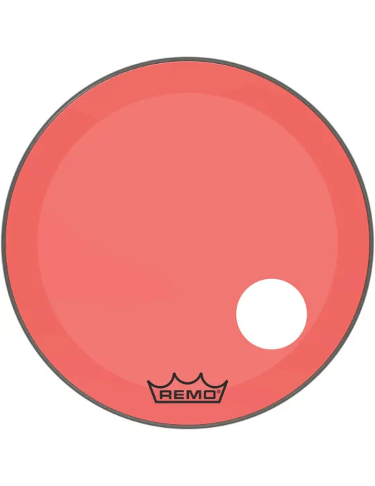  REMO P3-1326-CT-RDOH Parche Powerstroke 3 Colortone para bombo, rojo, 26 ", con orificio descentrado de 5"|MusicGoodDeal 